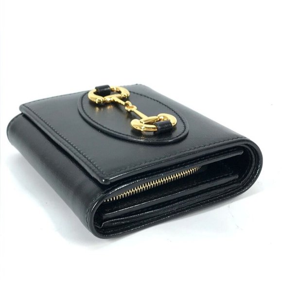 GUCCI 621891 Horsebit Medium wallet Folded wallet Leather Black - Picture 16 of 16
